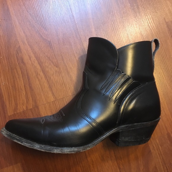 Men’s Boulet Canada Black Western/Cowboy ankle boots - Picture 2 of 4